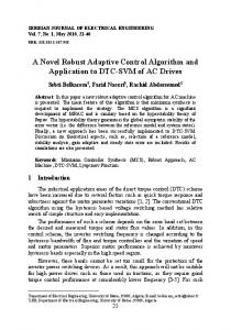 A Novel Robust Adaptive Control Algorithm and Application to DTC ...