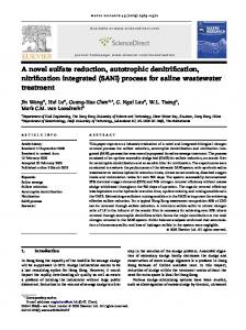 A novel sulfate reduction, autotrophic denitrification, nitrification ...