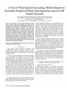 A Novel Wind Speed Forecasting Method Based on ... - IEEE Xplore