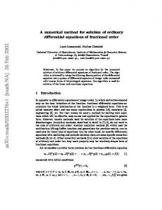 A numerical method for solution of ordinary differential equations of