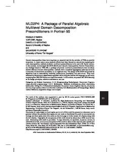 A Package of Parallel Algebraic Multilevel ... - ACM Digital Library