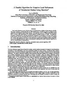 A Parallel Algorithm for Adaptive Local Refinement of Tetrahedral ...