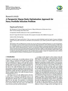 A Parametric Sharpe Ratio Optimization Approach for Fuzzy Portfolio ...