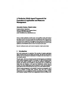 A Particular Multi-Agent Framework for Execution ... - Semantic Scholar