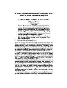 A policy iteration algorithm for computing fixed points in ... - CMAP