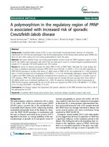 A polymorphism in the regulatory region of PRNP is ... - BioMedSearch