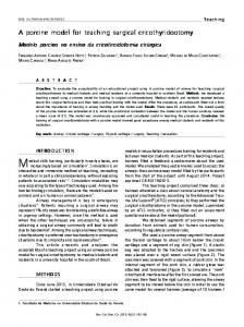 A porcine model for teaching surgical