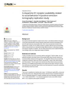 A positron emission tomography replication study - PLOS