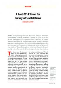 A Post-2014 Vision for Turkey-Africa Relations - Insight Turkey