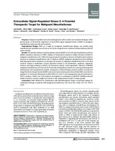 A Potential Therapeutic Target for Malignant Mesotheliomas