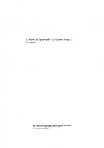 A Practical Approach to Business Impact Analysis - BSI Shop