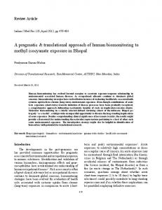 A pragmatic & translational approach of human biomonitoring to ...