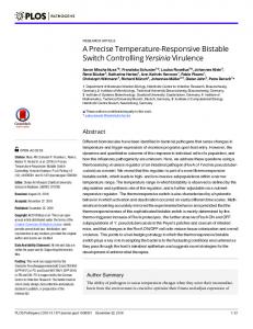 A Precise Temperature-Responsive Bistable Switch ... - PLOS