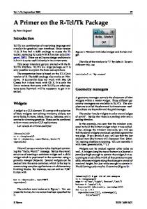 A Primer on the R-Tcl/Tk Package