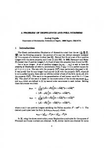 A PROBLEM OF DIOPHANTUS AND PELL NUMBERS