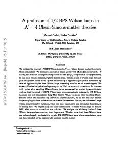 A profusion of 1/2 BPS Wilson loops in N = 4 Chern-Simons ... - arXiv