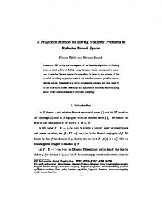 A Projection Method for Solving Nonlinear Problems in Reflexive ...