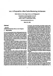 A Proposal for a New Cache Monitoring Architecture - Semantic Scholar