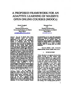 A PROPOSED FRAMEWORK FOR AN ADAPTIVE ...