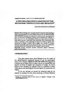 a psycholinguistics analysis of the metaphor - CiteSeerX