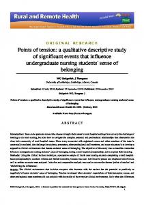 a qualitative descriptive study of significant events that influence ...