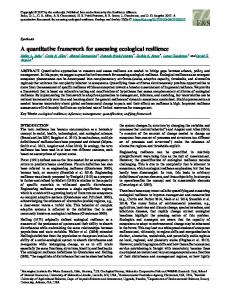 A quantitative framework for assessing ecological resilience