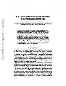 A Quantum Computational Semantics for Epistemic Logical Operators ...