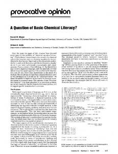 A question of basic chemical literacy?