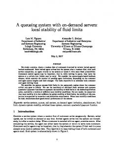 A queueing system with on-demand servers: local stability ... - arXiv.org