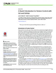 A Quick Introduction to Version Control with Git ... - Semantic Scholar