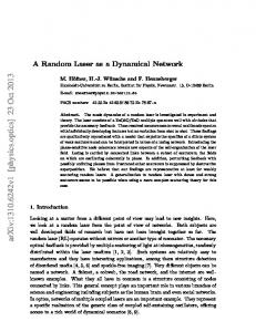 A Random Laser as a Dynamical Network