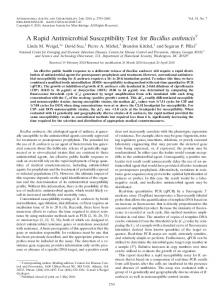 A Rapid Antimicrobial Susceptibility Test for Bacillus anthracis