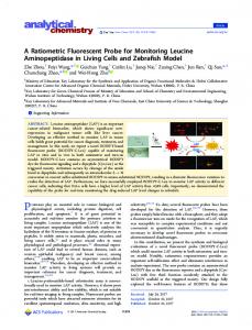 A ratiometric fluorescent probe for monitoring ... - ACS Publications