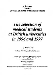 a report - Medical Schools Council