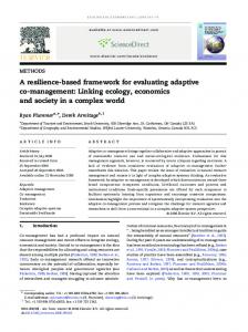 A resilience-based framework for evaluating adaptive co-management ...