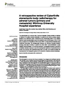A retrospective review of CyberKnife stereotactic body ... - Frontiers