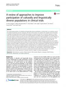 A review of approaches to improve participation of ...