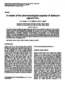 A review of the pharmacological aspects of ... - Academic Journals