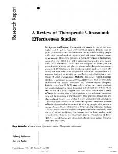 A Review of Therapeutic Ultrasound: Effectiveness ...