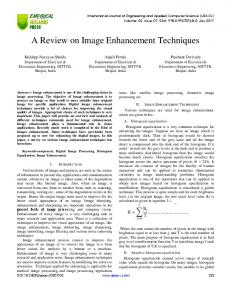 A Review on Image Enhancement Techniques