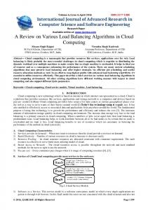 A Review on Various Load Balancing Algorithms in Cloud Computing