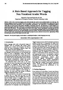 A Rule-Based Approach for Tagging Non-Vocalized Arabic Words