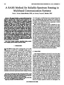 A SARS Method for Reliable Spectrum Sensing in ... - IEEE Xplore