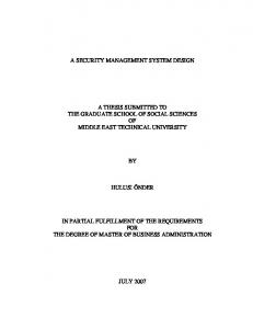 A SECURITY MANAGEMENT SYSTEM DESIGN A THESIS ...