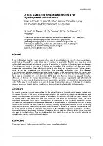 A semi automated simplification method for hydrodynamic sewer ...