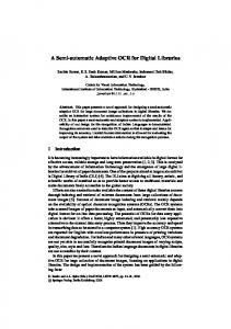 A Semi-automatic Adaptive OCR for Digital Libraries - CVIT, IIIT ...