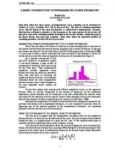 a short introduction to nonparametric curve estimation