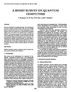 A SHORT SURVEY ON QUANTUM COMPUTERS