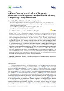 A Signaling Theory Perspective - MDPI