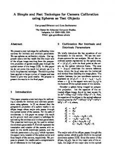 A Simple and Fast Technique for Camera Calibration ... - CiteSeerX